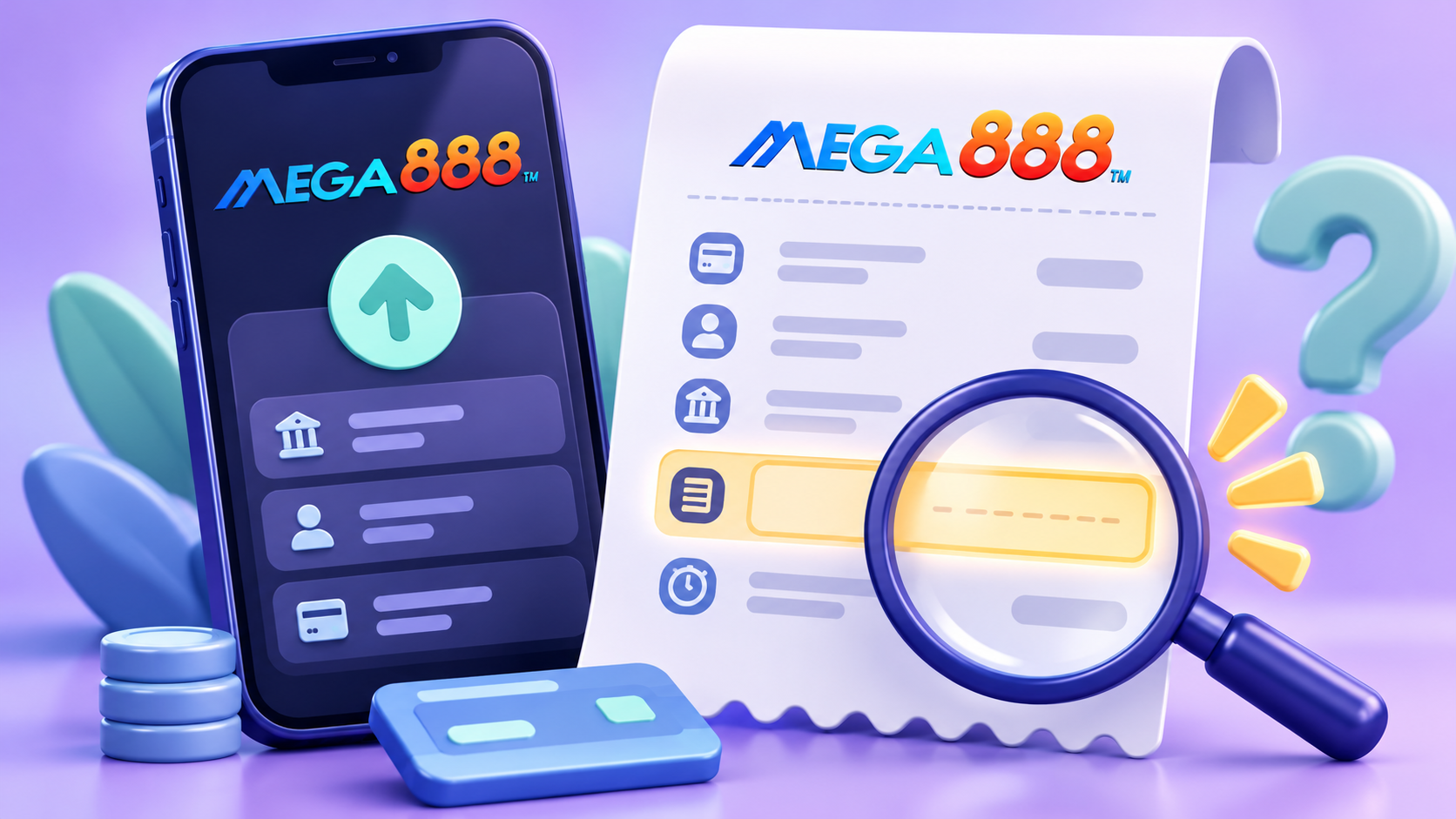 Resit pembayaran Mega888 dengan medan rujukan yang kosong ditandakan